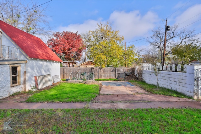 view of yard featuring a patio