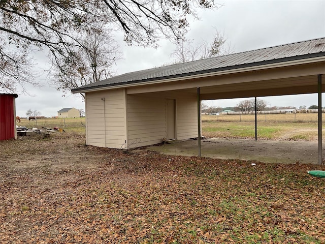 exterior space featuring a rural view