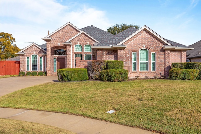 view of front of house with a front yard