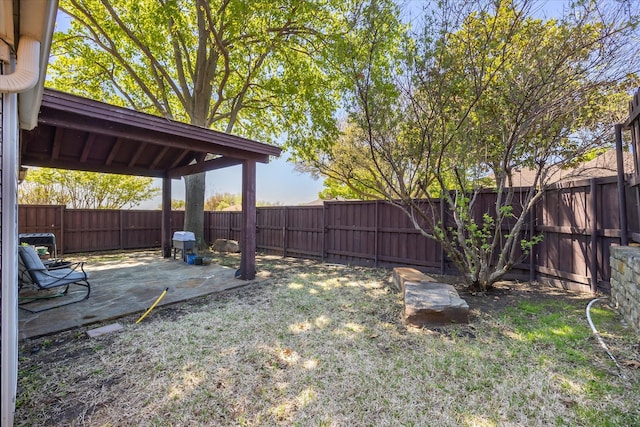 view of yard with a patio