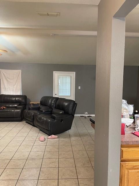 view of tiled living room