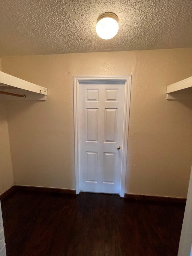 spacious closet featuring dark wood-type flooring