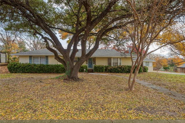 view of single story home