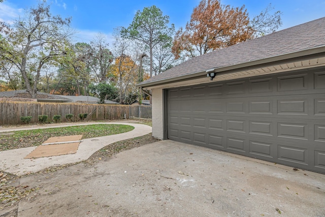 view of garage