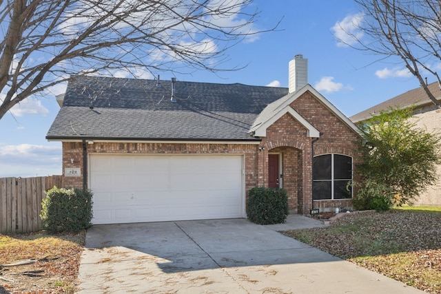 view of front facade with a garage