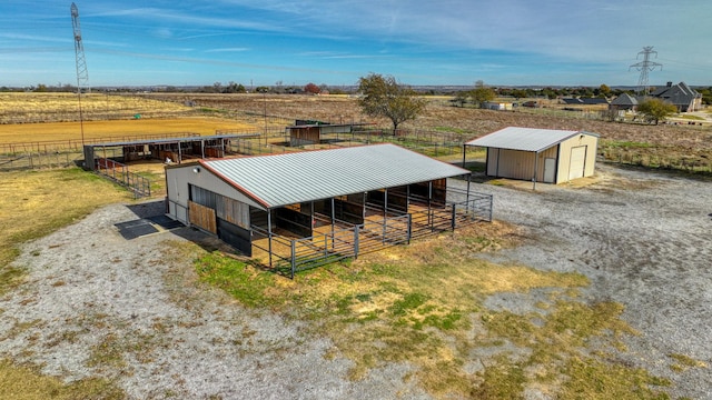 aerial view featuring a rural view