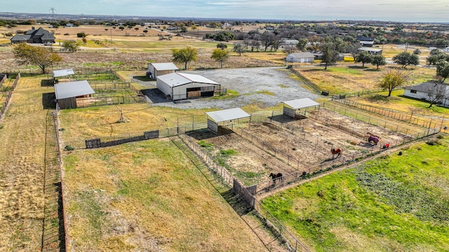 bird's eye view with a rural view