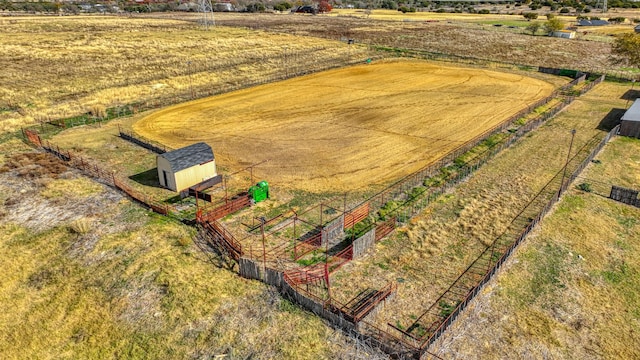 aerial view featuring a rural view