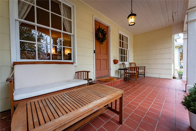 view of patio with a porch