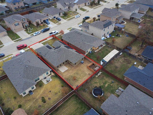 aerial view with a residential view