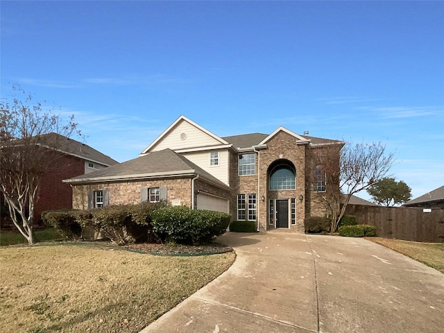 front of property with a garage