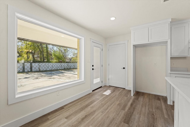 entryway featuring light wood-type flooring