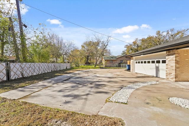 exterior space featuring a garage