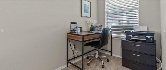 office space with light carpet