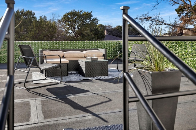 view of patio / terrace with an outdoor living space