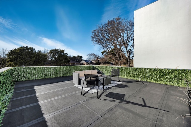 view of patio / terrace featuring an outdoor living space