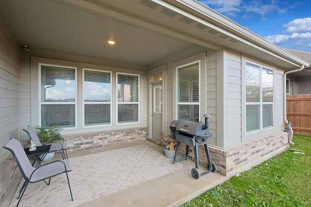 view of patio featuring grilling area