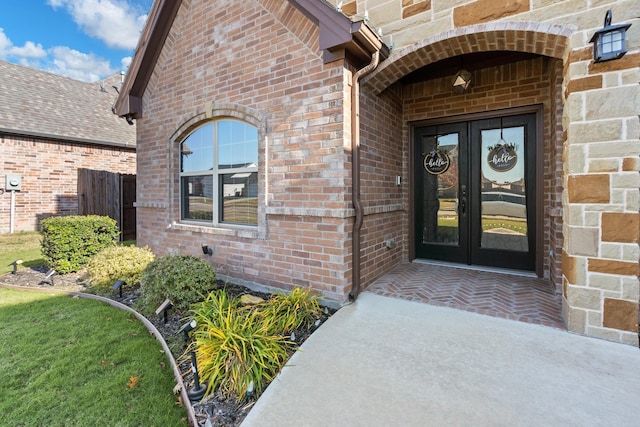 property entrance with french doors