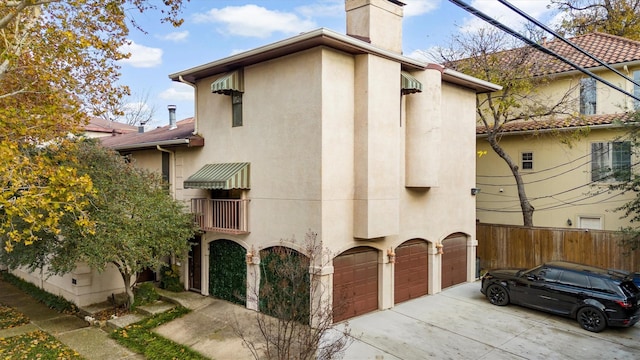 view of home's exterior with a garage