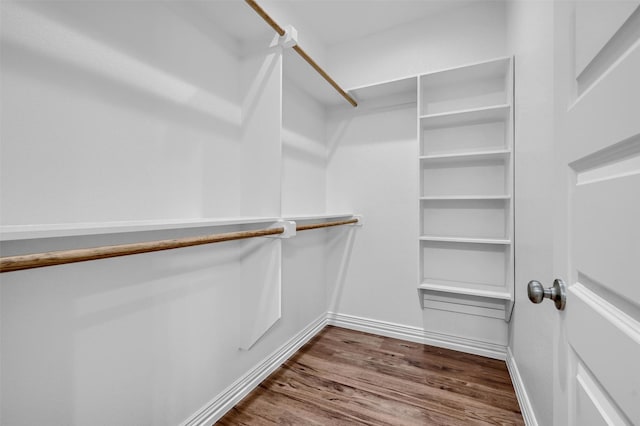 walk in closet featuring hardwood / wood-style floors