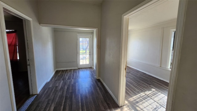 interior space featuring dark wood-type flooring