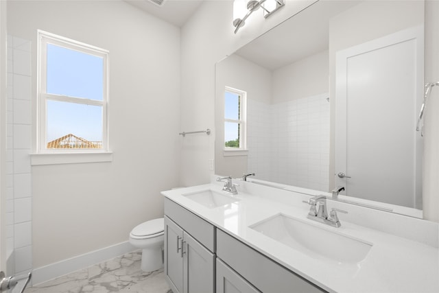 313 Slimp Blf, Azle, TX 76020 - full bath with double vanity, marble look tile flooring, and a shower
