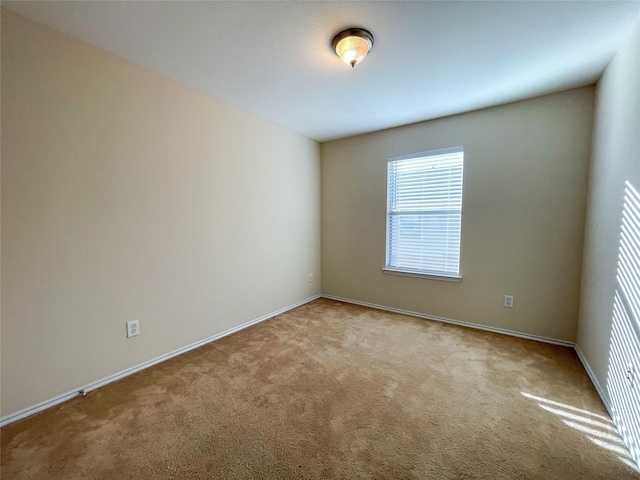 spare room featuring light colored carpet