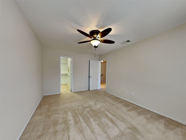 4133 Kyndra Cir, Richardson, TX 75082 - spare room with a ceiling fan, visible vents, light colored carpet, and baseboards