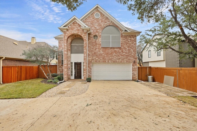 front of property with a garage