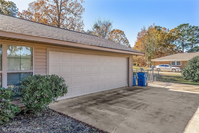 view of garage