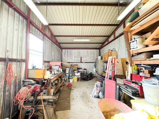 storage room with a garage