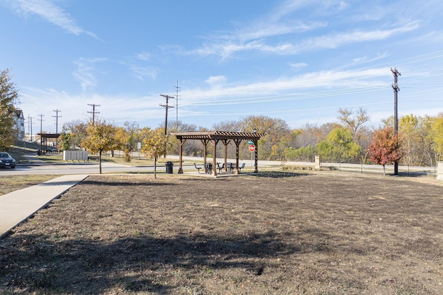 view of community featuring a pergola