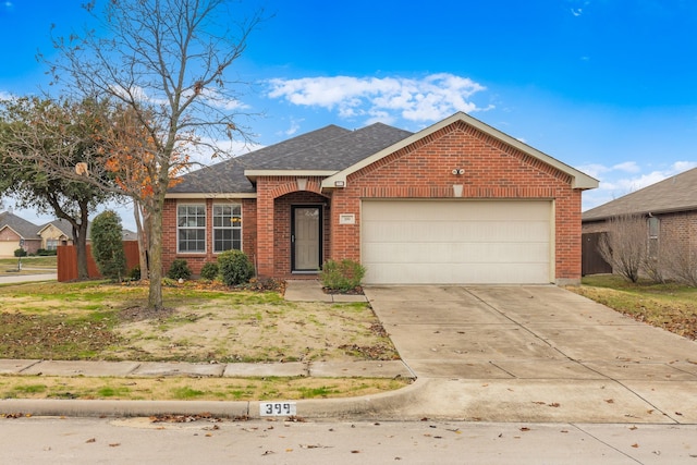 ranch-style home with a garage