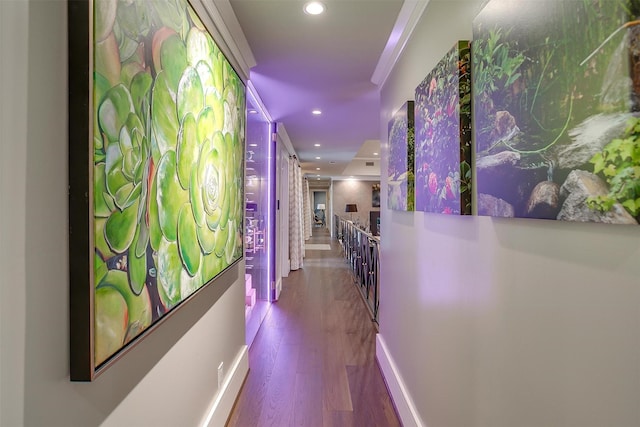 corridor featuring hardwood / wood-style flooring