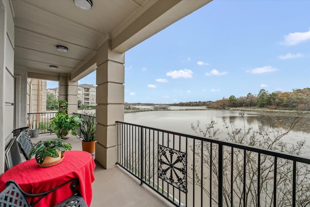 balcony with a water view