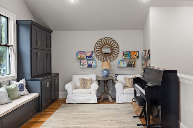 living area with light wood-type flooring