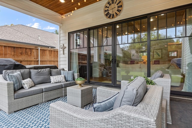 sunroom / solarium with wood ceiling