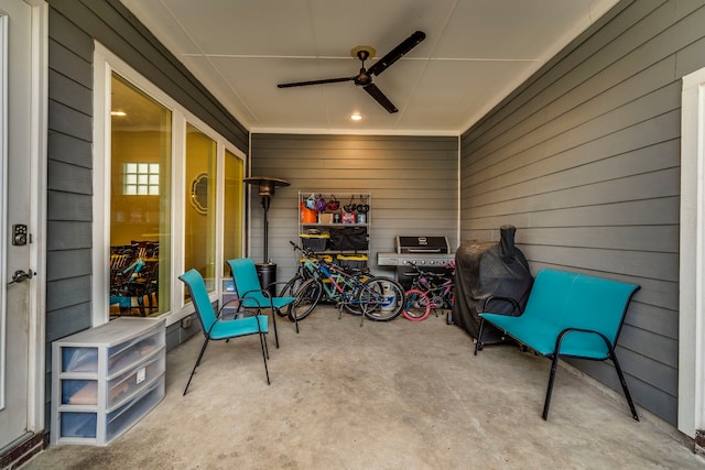 view of patio with ceiling fan