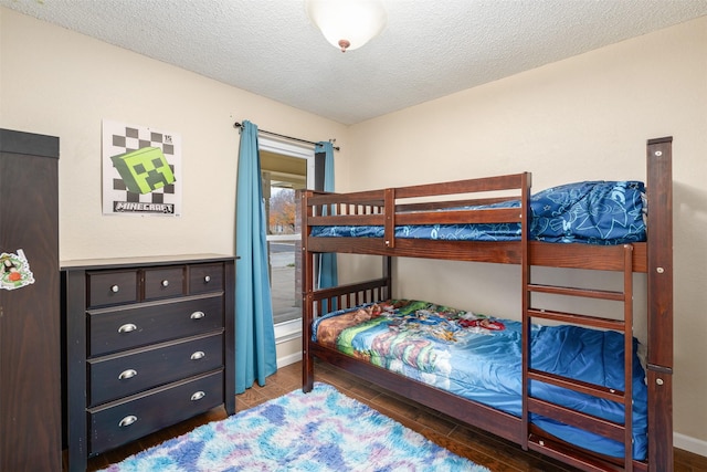 bedroom with a textured ceiling