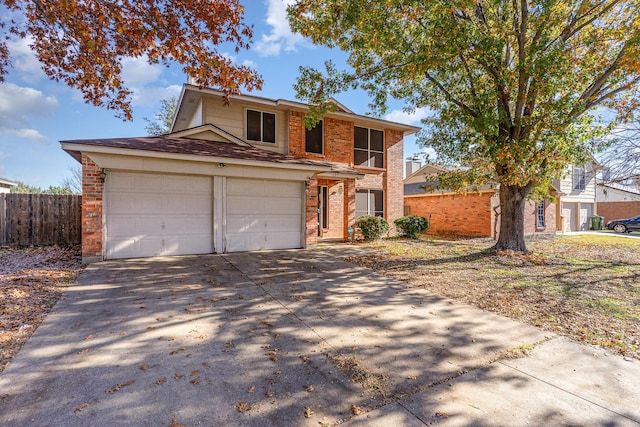 view of front property with a garage