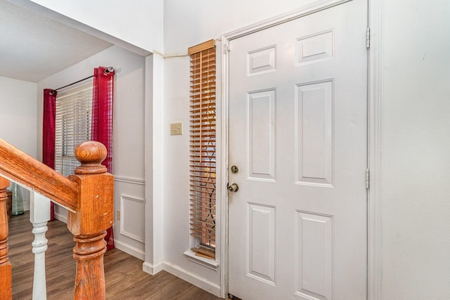 foyer featuring hardwood / wood-style floors