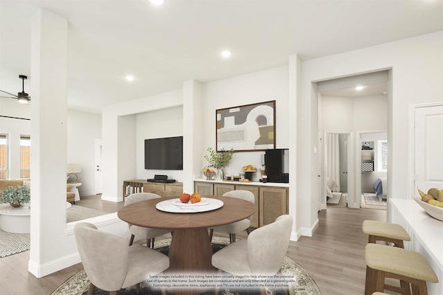236 Cheyenne Trl, Alvarado, TX 76009 - dining space with light wood finished floors, recessed lighting, and baseboards