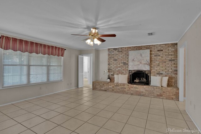 kitchen featuring white cabinetry, crown molding, and ceiling fan