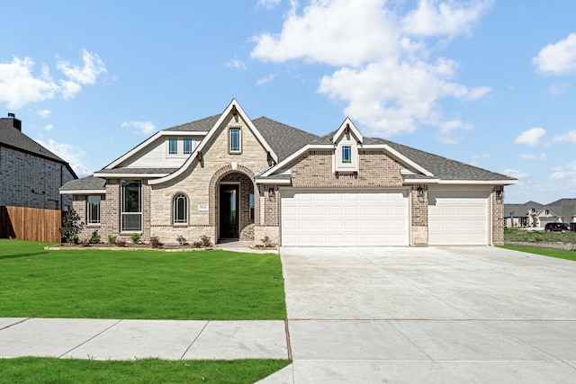 806 Willowbanks Dr, Josephine, TX 75173 - view of front of house with a garage, concrete driveway, brick siding, and stone siding