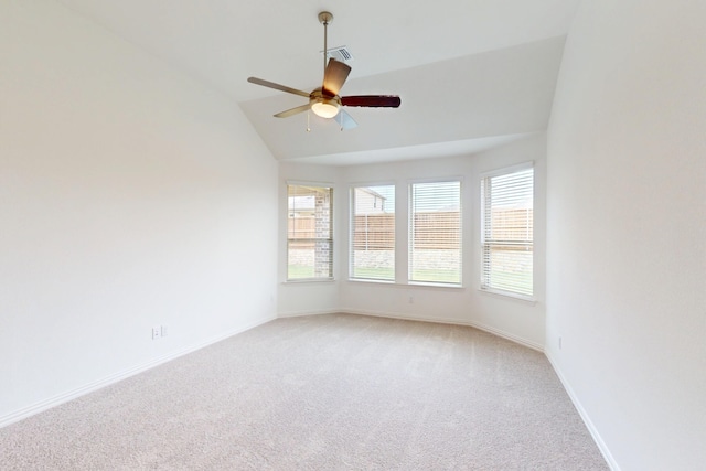 5204 Edge Way, Denton, TX 76226 - unfurnished room featuring lofted ceiling, light carpet, ceiling fan, and baseboards