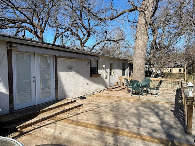 deck featuring french doors