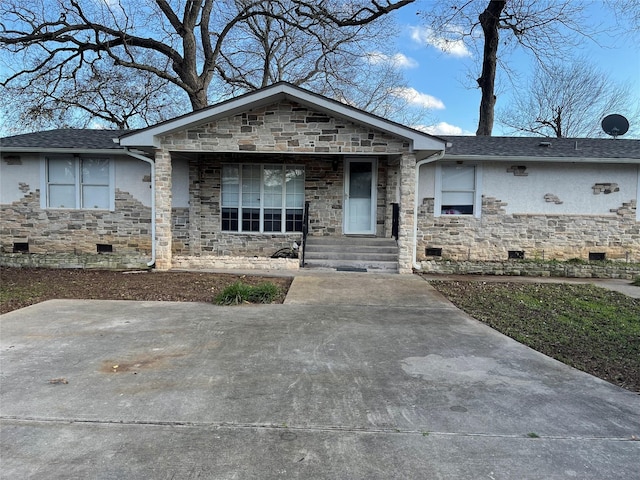 view of single story home