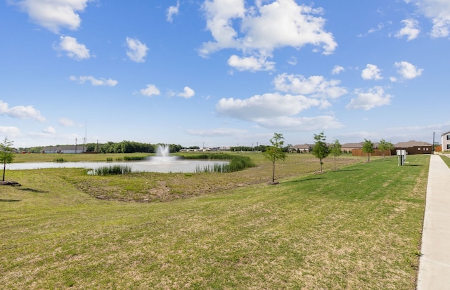 view of yard featuring a water view