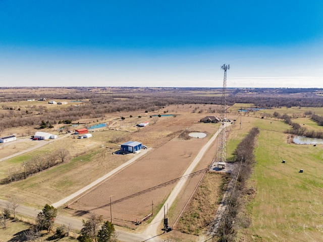 drone / aerial view featuring a rural view