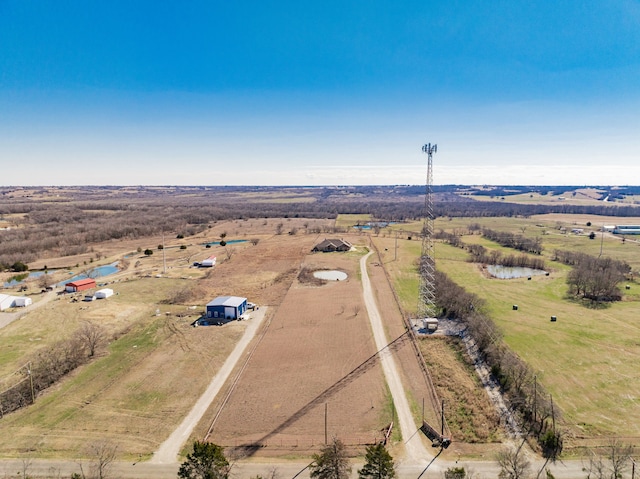 aerial view with a rural view